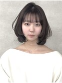 ボブ×レイヤーカット　グレージュ/顔まわり/韓国風