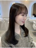 韓国風/ストレートヘア/ロングヘア/前髪/サイドバング/小顔