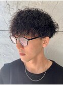 フェザーパーマサーフカール刈り上げセンターパート