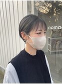 丸みショート ハイトーンカラー グレージュカラー