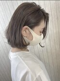 毛先巻きレディボブ×スモーキーグレージュ