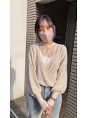 大人気 インナーカラー 薄めパープル