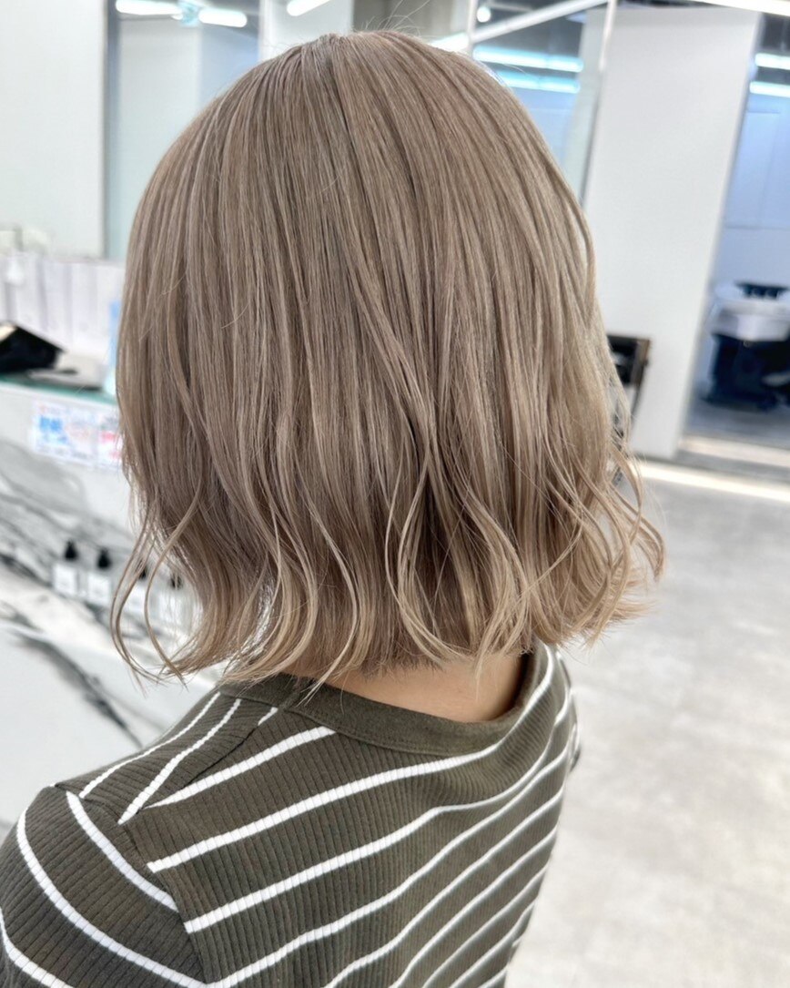 ピンクミルクティー レミー人毛 ハイトーンカラー フルウィッグ