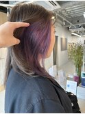 【牧内】イヤリングカラーパープル/20代30代/艶髪