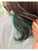 インナーカラー×green