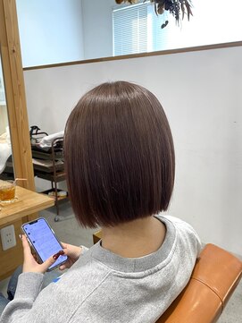 ユニカ 宇都宮(yunica) 縮毛矯正/くびれヘア/アプリコットオレンジ/ハイライトカラー