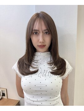 ロンドアベニール 北千住(Lond avenir) 結べるレイヤーカット/グレージュブラウン/韓国巻き/顔周り