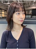 秋色オリーブカラーくすみベージュウルフレイヤーロング_F20396