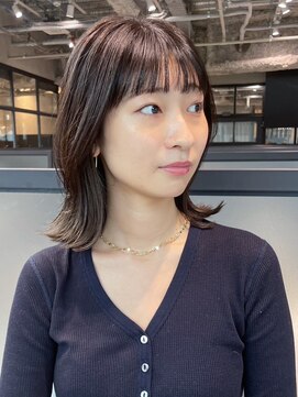 アルバム 銀座(ALBUM GINZA) 秋色オリーブカラーくすみベージュウルフレイヤーロング_F20396