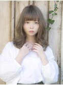 【槌矢圭悟】厚めバングふわミディマーメイドアッシュセミディ