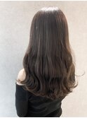 小顔セミウェットウェーブピンクベージュハイライトカラー