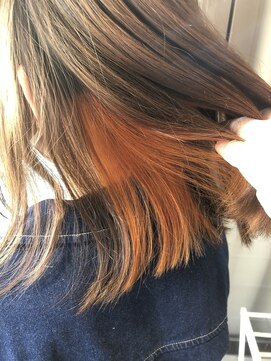 ヘアーサロンヴォイス 大野城店(Hair Salon Voice) インナーカラー、オレンジ