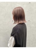 外ハネボブxピンクグレージュ