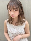 透け感大人ミディクリアバング　担当大山