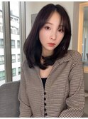 ブラウンピンク_前髪マチルダボブピンクベージュ