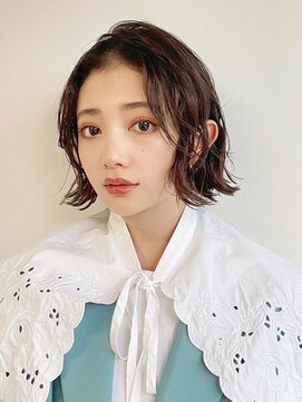 フリティ 大阪西梅田店(friity) ハイトーンベージュシースルーショートボブミニボブグレージュ