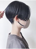 【morio 原宿】黒髪　刈り上げハンサムショート　前下がり