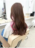 個性的インナーカラービビットピンク