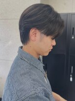 スターズ 柏(STARS)&nbsp;センターパート　メンズショート　ダークグレー　ツーブロック