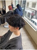 爽やかツーブロック刈り上げ束感アップバング