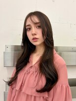 ヒュー 広島(HEW)&nbsp;20代30代ガーリーシースルーレイヤーカットダークブラウン