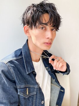 アース 市川店(HAIR & MAKE EARTH) 秋◎20代30代メンズ波巻きパーマ×センターパート