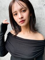 エインアンリー 明治神宮前(AIN.ANLY.) 4くびれヘアプリコットオレンジハイライトカラーボブパーマ小顔