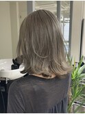 くびれショートボブ40代50代グレイカラー白髪染め白髪ぼかし