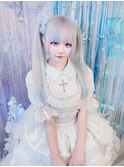 シルバー×水色メッシュ