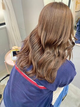 チャプター 問屋町(chapter) 髪質改善トリートメントミディアムレイヤーミルクティーブラウン