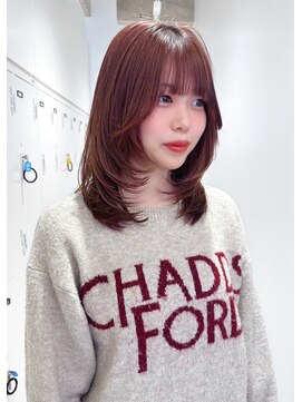アーチバイケンジ(arch by kenje) レイヤーカットミディアムレイヤーカシスブラウン