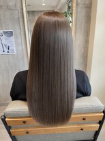 パダ 天六店(PADA) 重めロング × 髪質改善カラー × ミルクティーベージュ