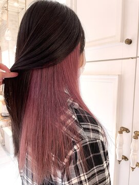 ネオリーブカフ 鶴ヶ峰店(Neolive caff) パールピンク　ブリーチ　ロング　インナーカラー