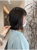 細チップハイライトで透明感たっぷり暗髪カラー☆