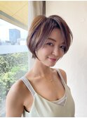 白髪ぼかしハイライト/絶壁解消/ひし形大人ショートボブ/聖
