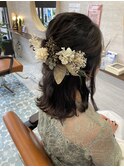 波巻きハーフアップ