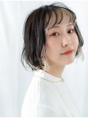外国人風インナーカラー波ウェーブボブa古河10代20代30代
