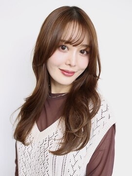 ニーム 国分寺(NEEM) ロングレイヤーゆるカール×薄めバング×シアーカラー×ベージュ