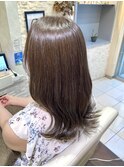 ブリーチなし☆透明感たっぷりグレージュカラー