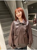 大人可愛い暖色ブリーチなしオレンジベージュ