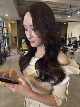 ナンバー(number+) 20代30代30代グレージュ髪質改善カラーヨシンモリ透明感