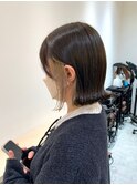 Say.ショートボブブルーカラーインナーカラーデジタルパーマ青山