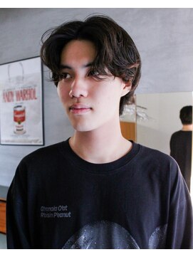 ニール シトロン 名古屋 伏見 丸の内(NEELU citron) センターパートニュアンスパーマメンズショート