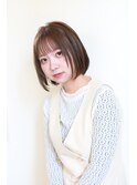 ミニボブワンレンボブ小顔顔周りぱっつん前髪フェイスレイヤー