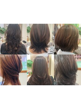 ”輝髪ザクロペインター”を使用し、頭皮環境を整えながら髪の毛1本1本を健やかな髪質に導きます…♪