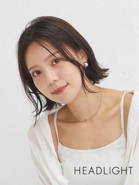 小顔似合わせカット×大人ガーリー×グレーブラウン