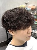 渋谷波巻きスパイラルパーマ無造作パーマメンズマッシュ