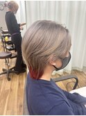 メンズウルフ×グレージュ&レッドインナー