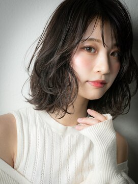 カバーヘア ブリス 北浦和(COVER HAIR bliss) シースルー前髪地毛風カラーミディアムボブw北浦和20代30代40代