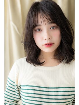 カバーヘアアンドスパ ブリス 浦和(COVER HAIR&SPA bliss) ダークアッシュ黒髪小顔くせ毛風カールTb3浦和20代30代40代